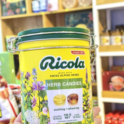 Kẹo Thảo Mộc Ricola HỘP THIẾC VÀNG  HỘP QUÀ TẾT